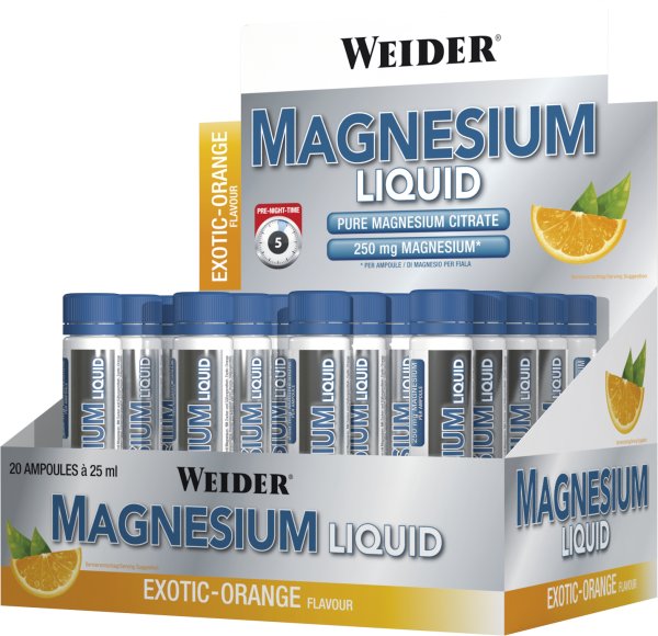 Weider Magnesium Liquid, Exotic Orange, (500 ml, 20 x 25ml)