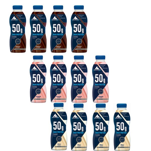 Multipower 50g Protein Shake Flaschen Eiweiss Proteindrink 12x500ml Fertigdrinks Sporternahrung Special Fitness