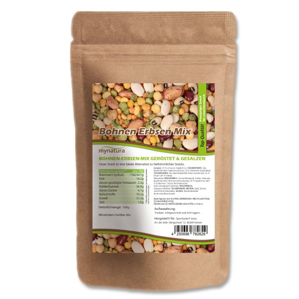 Mynatura Bohnen-Erbsen Mix, geröstet und gesalzen 1Kg